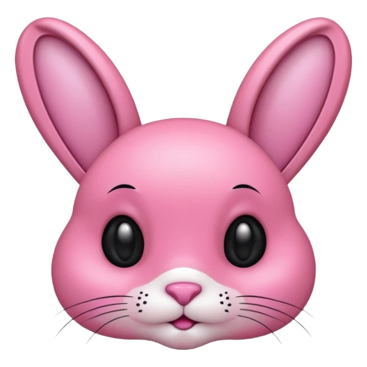BLACKPINK-inspired black and pink bunny face emoji sticker