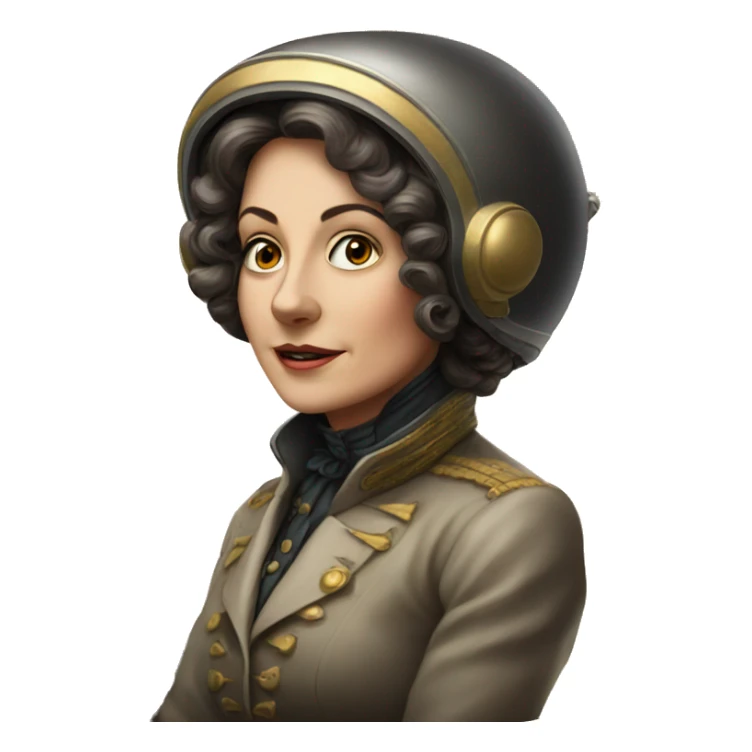 A Victorian woman piloting a spaceship sticker