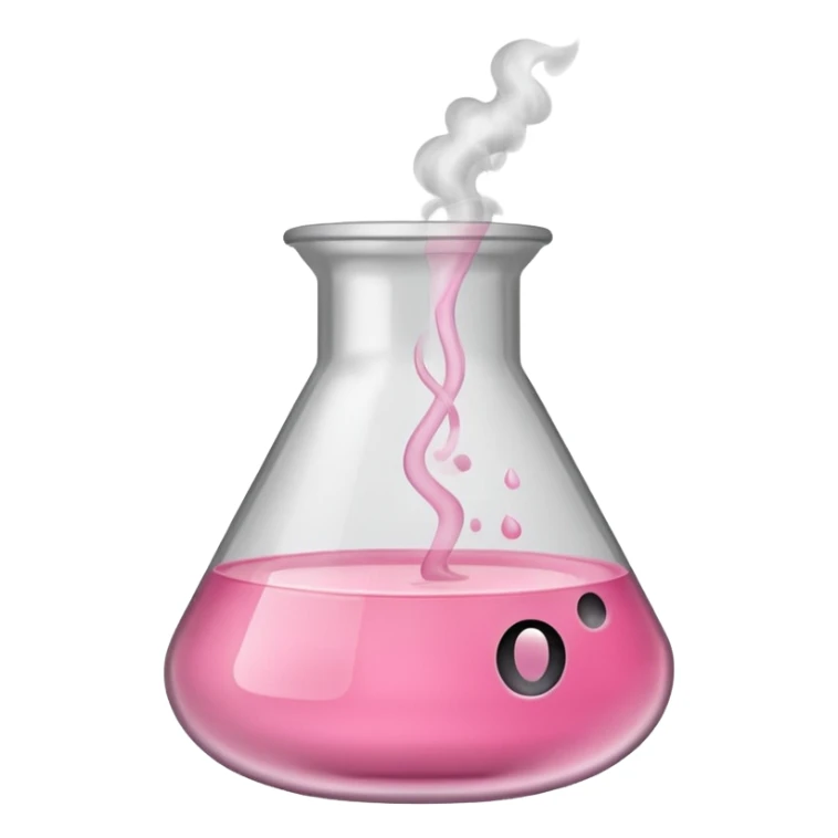 pink beaker with smoke no face one tube pink liquid sticker