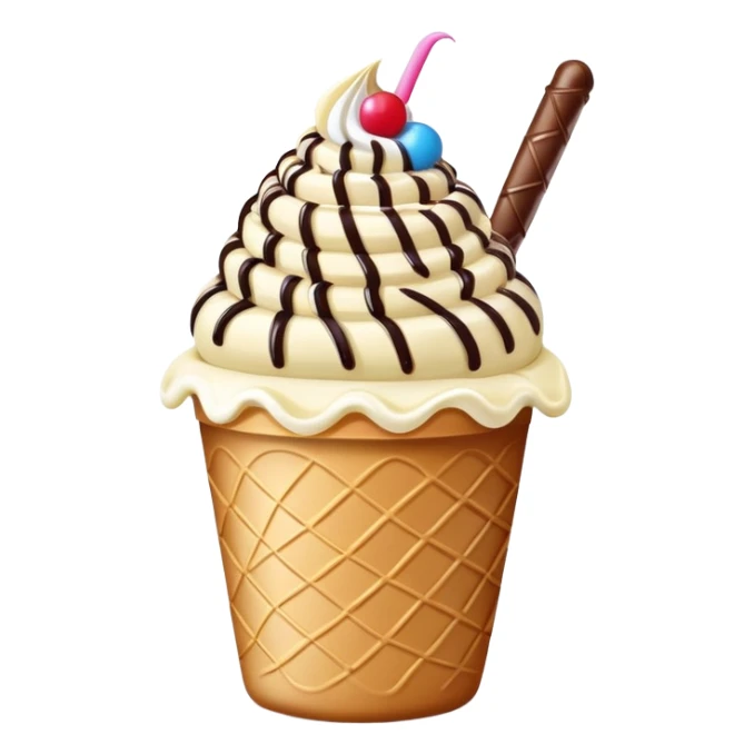 Thai rolled ice cream with colorful toppings in a cup sticker