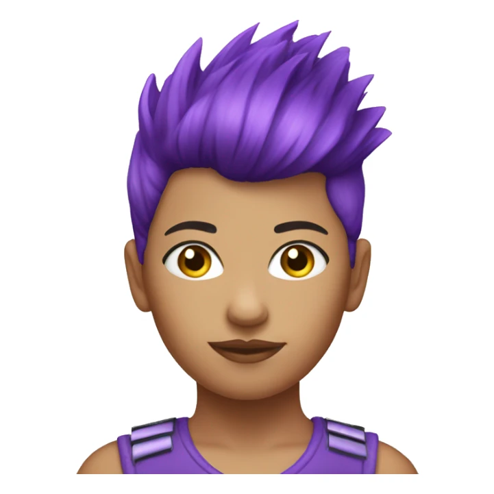 Purple short Mohawk on Caucasian girl  sticker