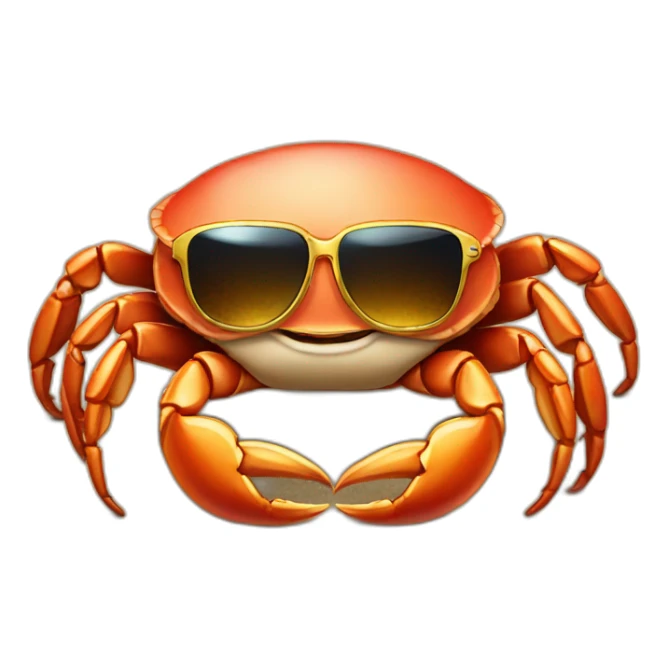 crab with sunglasses  with golden chain  sticker