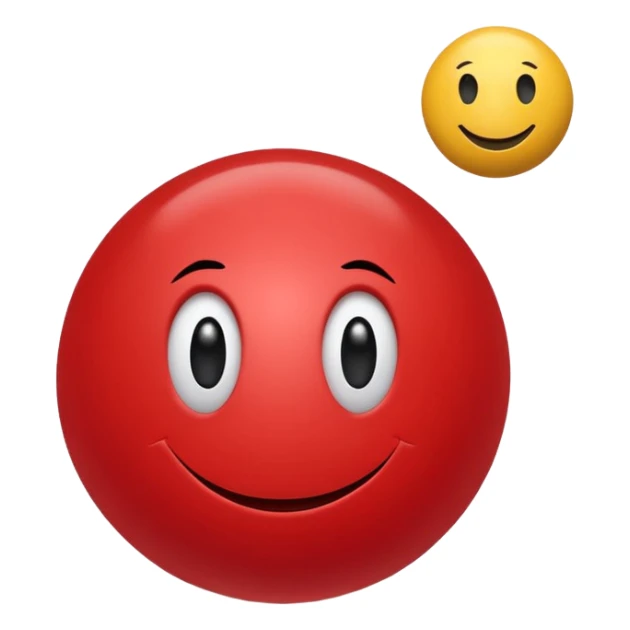 Little red ball with smiley face with text: pallina sticker