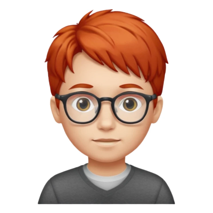 red-haired child wearing glasses sticker