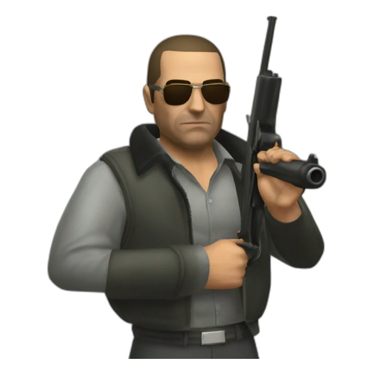 GTA III Italian Mafia man with shotgun sticker