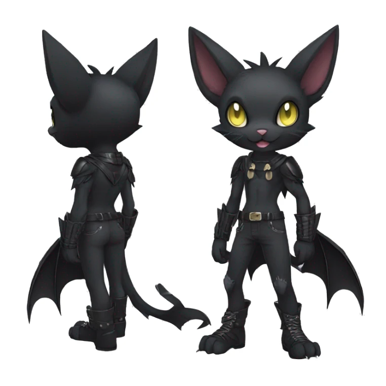 Black Anthro Punk Bat-Cat-Fakemon Full Body sticker