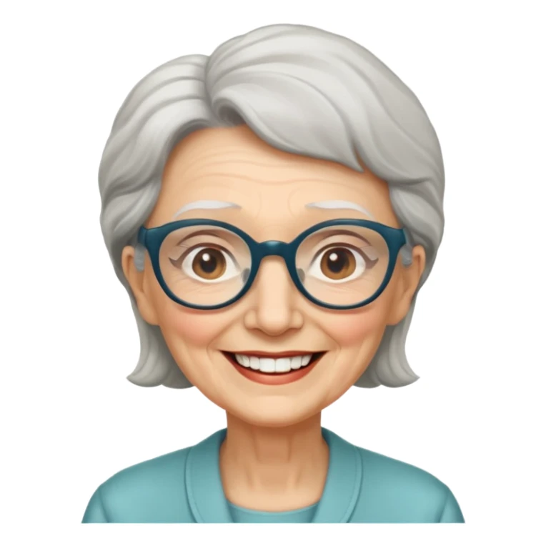 elderly woman with glasses sticker