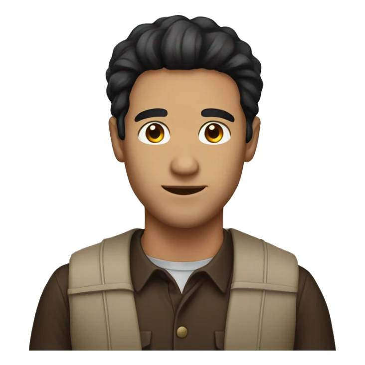 man personal asssitant with a costume, black hair and brown eyes sticker