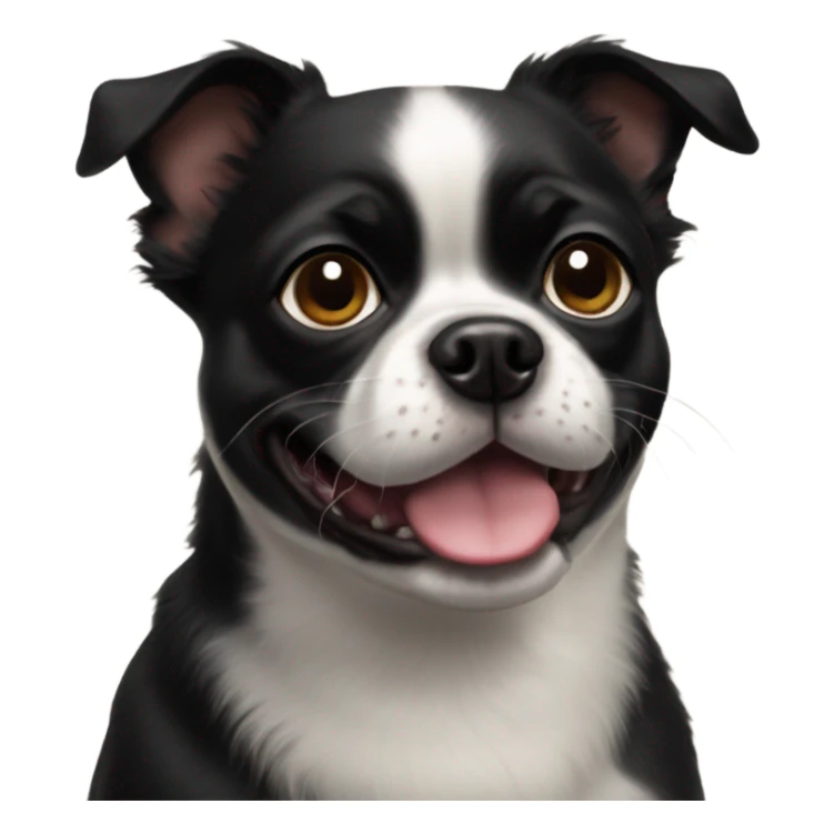 black boston terrier pomeranian mix dog sticker