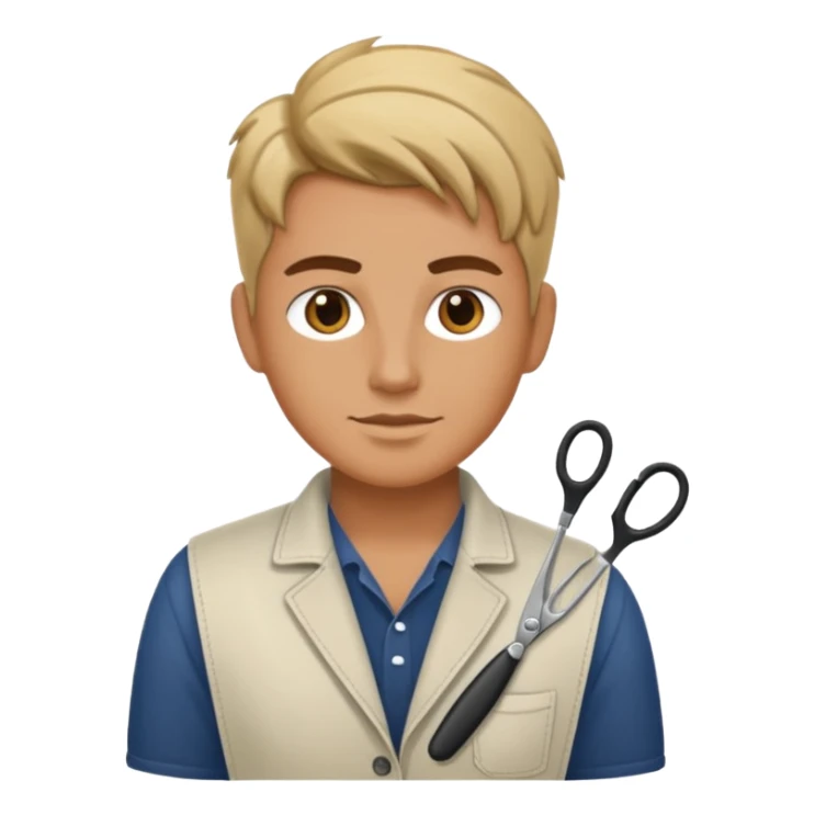 hairstylist with casual clothes sticker