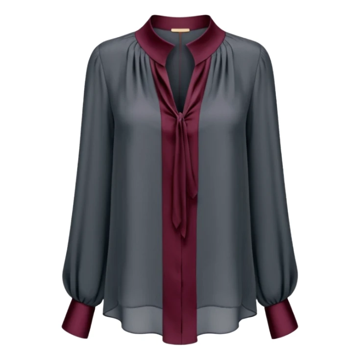 Dark grey and  burgundy luxury style womens blouse sticker