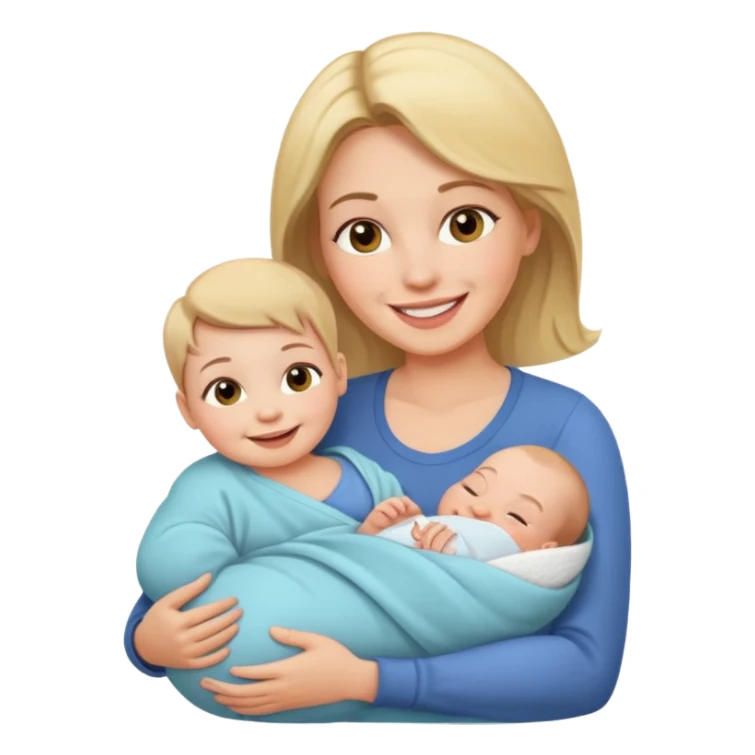 mother with one newborn baby sticker