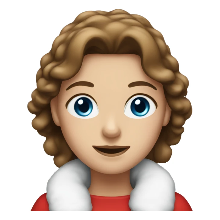 Female Santa with brown hair and blue eyes sticker