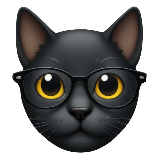 Dark cat with glasses sticker
