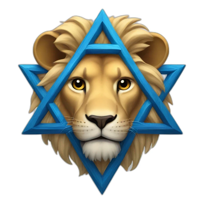 arms lion in the star of david with blue fur sticker