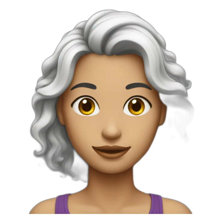 Mulher branca com cabelos pretos sorrindo sticker