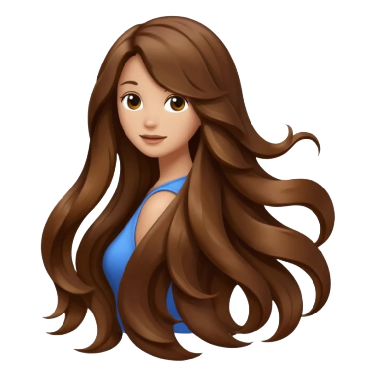 back view of long brown hair sticker