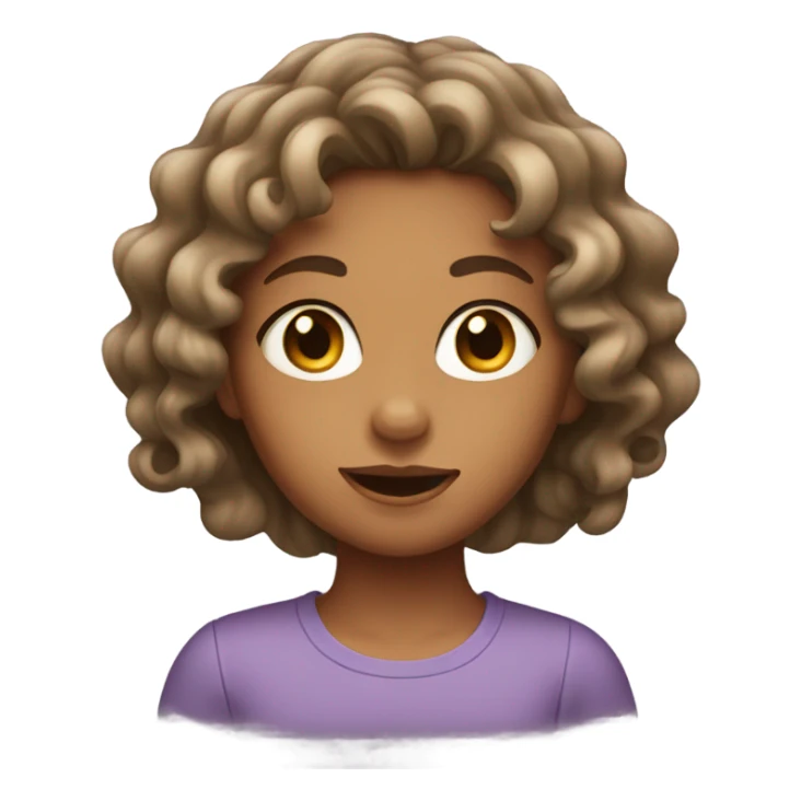 Taned girl with wavy hair  sticker