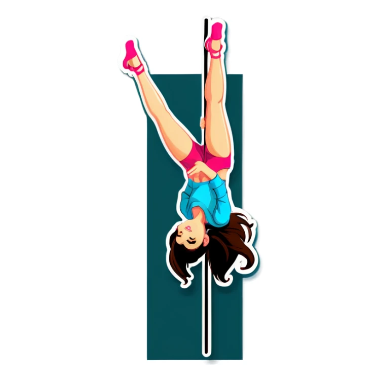 brunette girl dancing tpole dance sticker