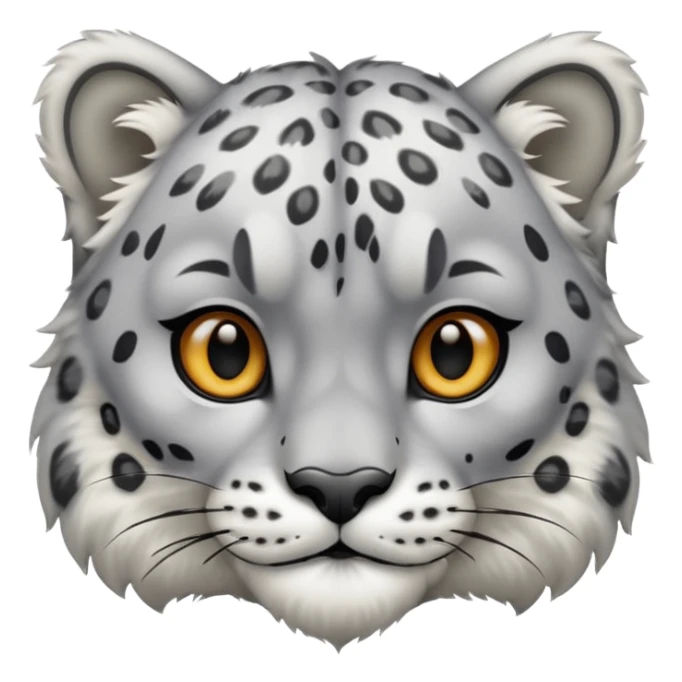 less realisticSnow leopard emoji sticker