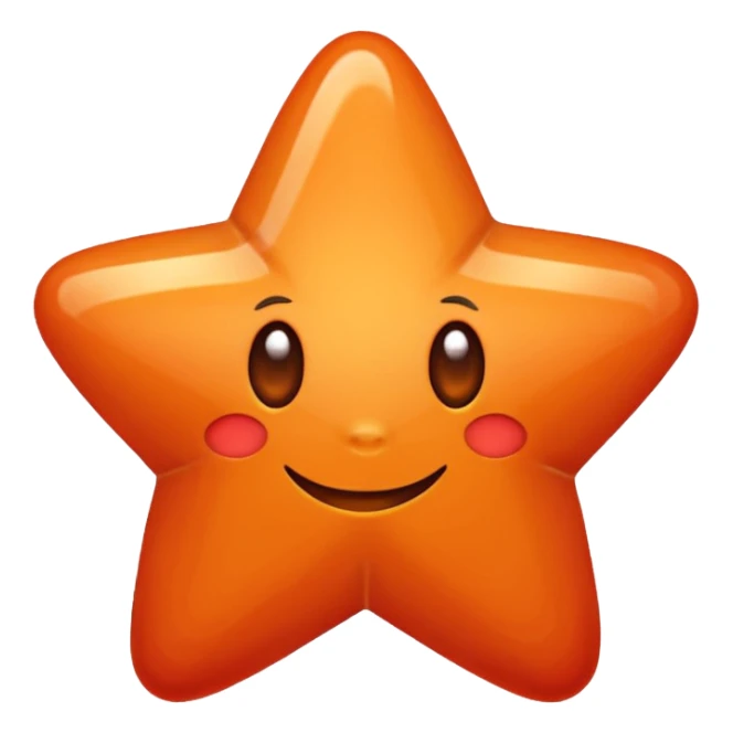 Oreange colour ball in side the red colour star sticker