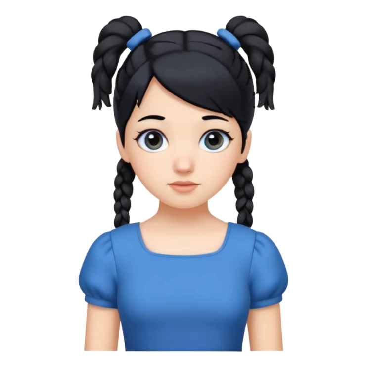 white girl with pig tails haircut black sticker