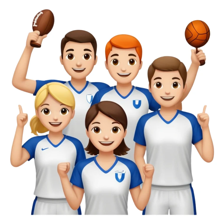 Community sports team celebrating sticker