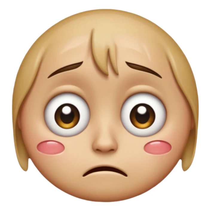 Round emoji with big eyes crying and looking sad and hurt sticker