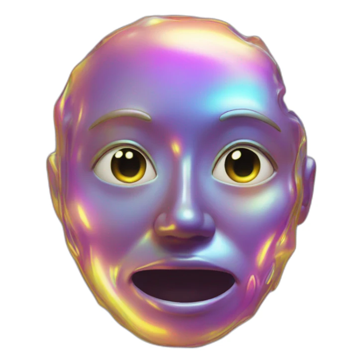 Trippy melting face holographic sticker