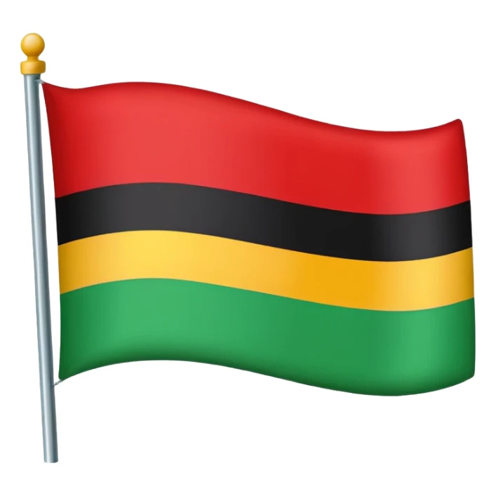 red on top, black in the middle, and green bottom horizontal stripe flag sticker