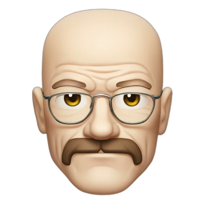 walter white UwU face korean heart hand sticker