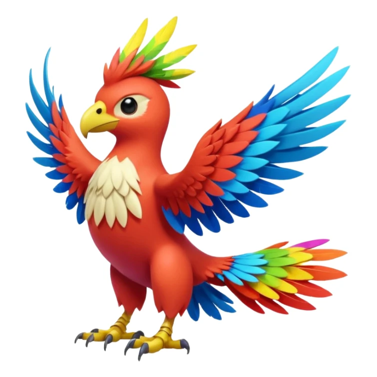 Broad-Winged Lofty Feathery High-Altitude Pokémon-Fakémon-Digimon-Creature, (full body) sticker