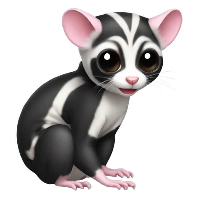 Sugar glider wearing taekwondo black bel  sticker