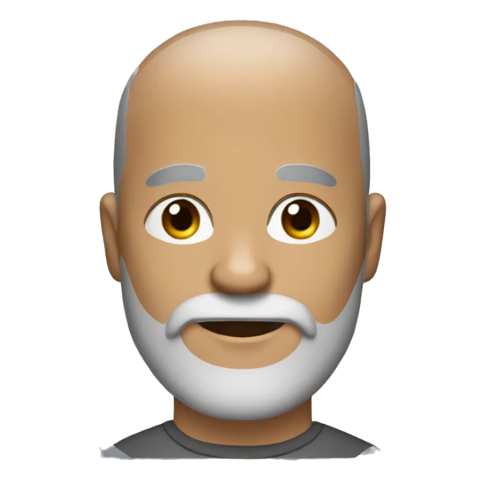 man with shaved head and beard with some gray hair mixed in the beard sticker