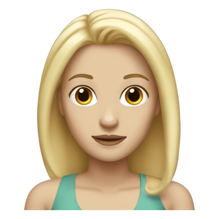 white woman with blonde side part hair  sticker