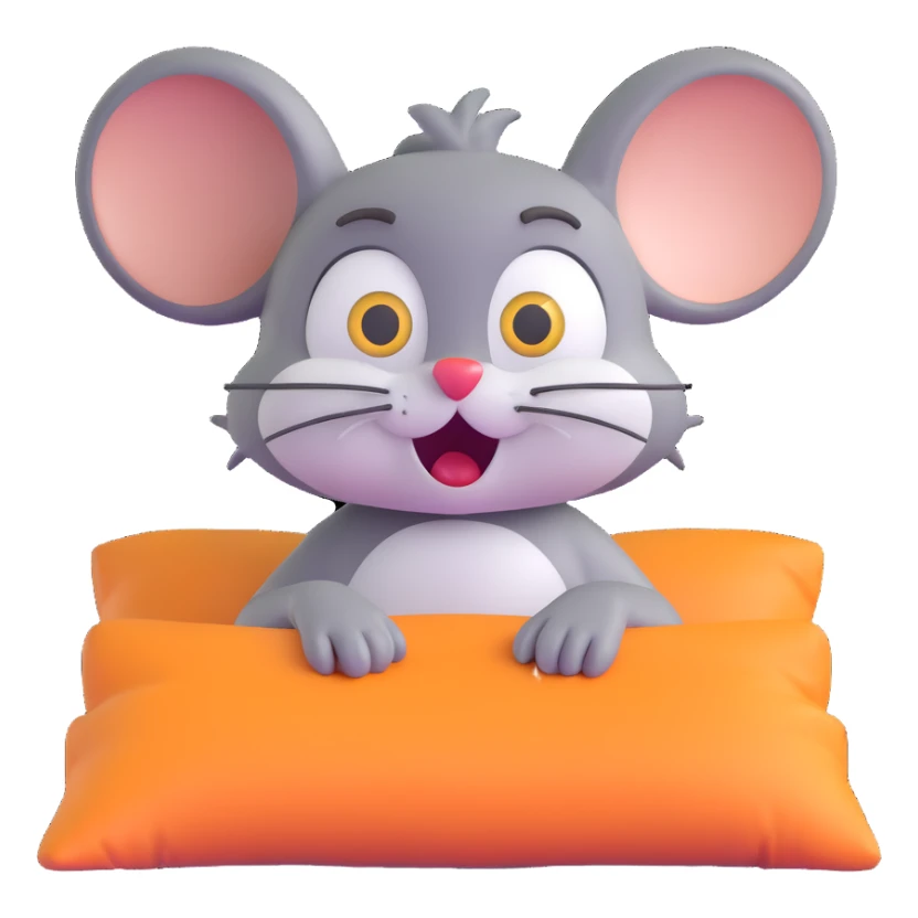 Jerry from Tom and Jerry cartoon waking up startled with wide eyes sticker