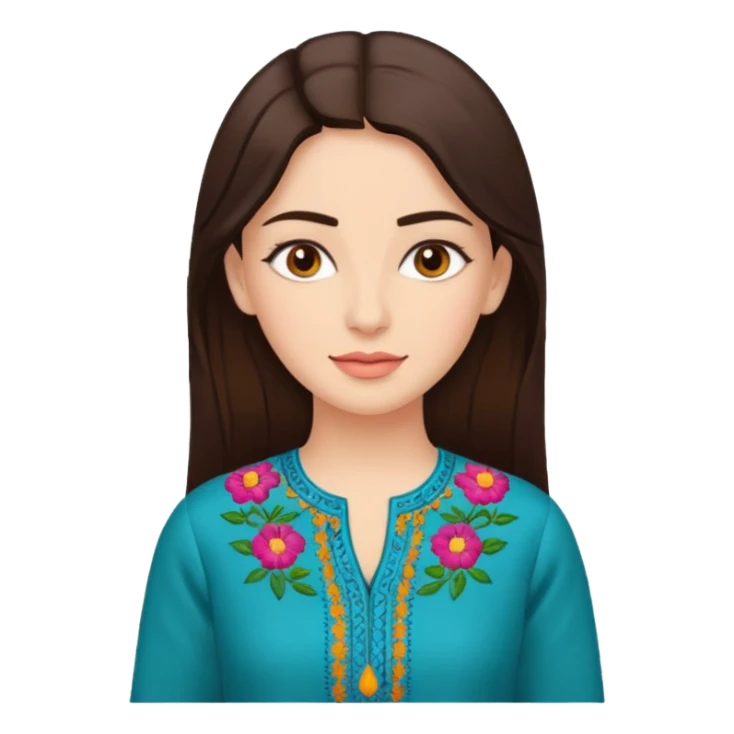 kurta wearing brunette woman sticker