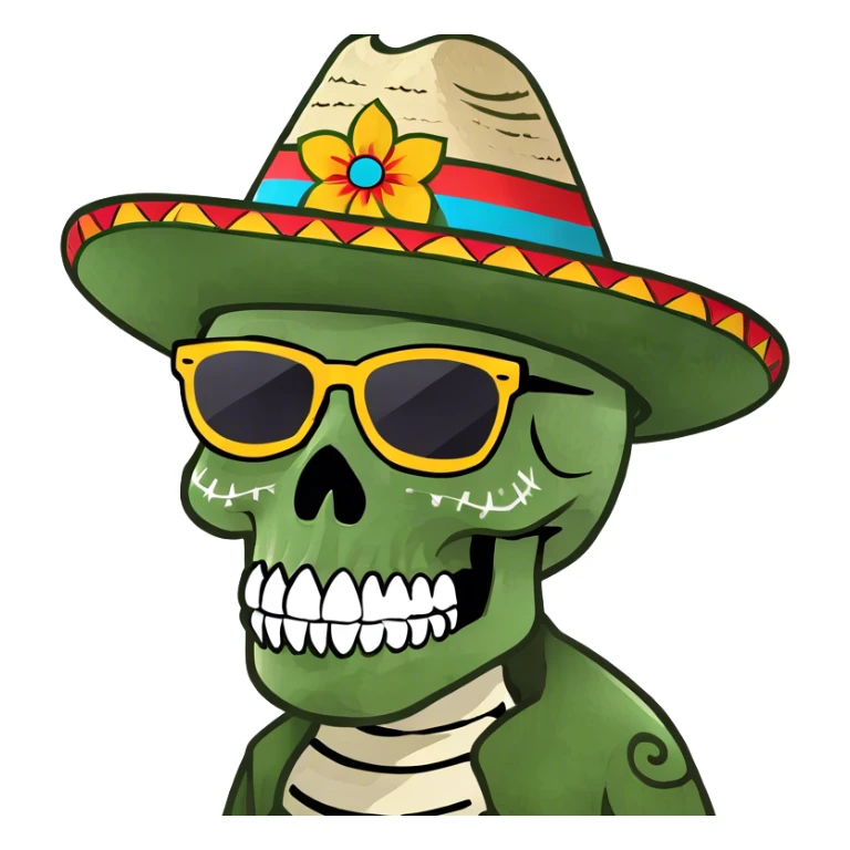 Humor sugar skull aerial view dead  sticker