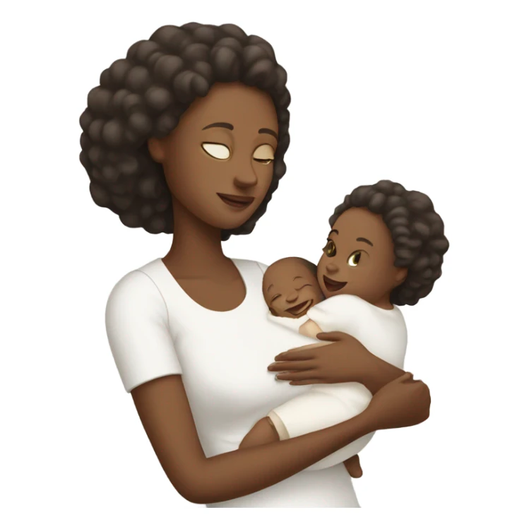 A white mother holding her white baby girl sticker