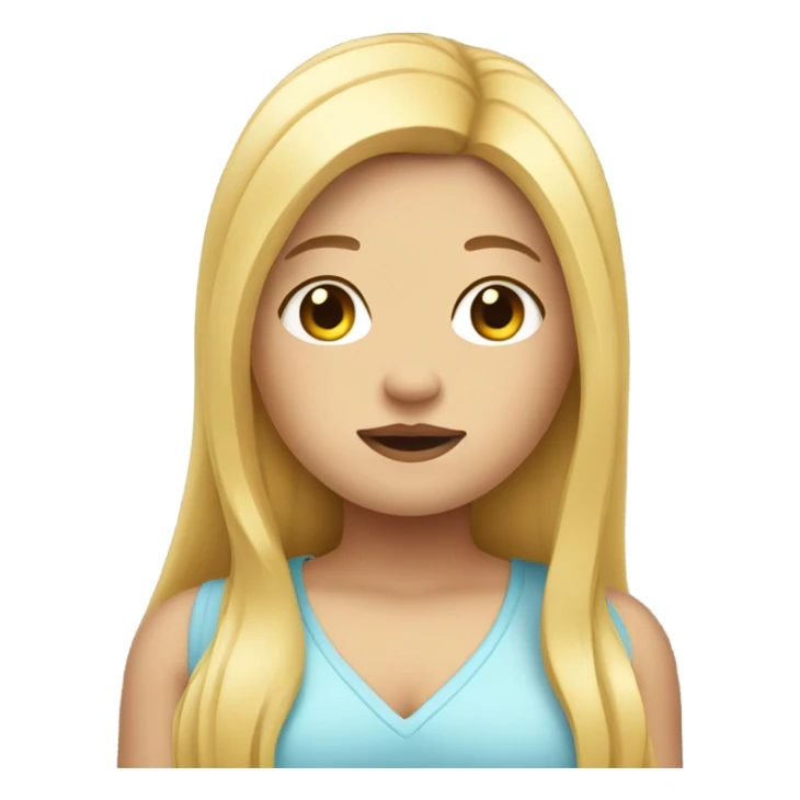 fat girl with fish head and blonde hair  sticker