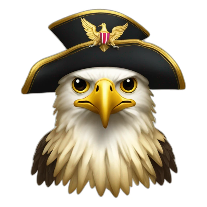 golden imperial eagle with napoleon tricorne hat sticker