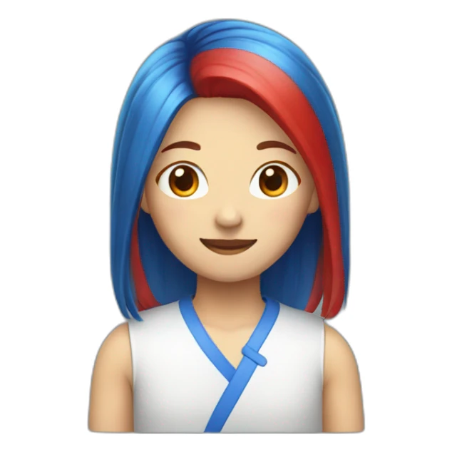 CHINESE WITH RED AND BLUE HAIR sticker