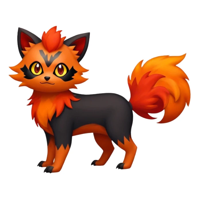 Zorua-Litleo-Litten-Fakémon-hybrid-creature (full body)  sticker