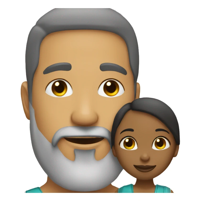  Grey Goatee beard man kisses Caribbean girl sticker