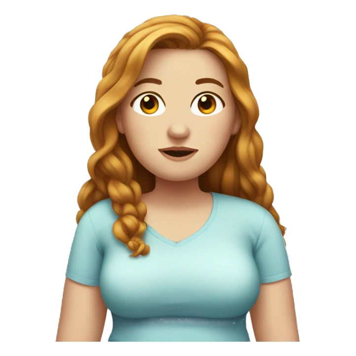 Obesity, female, freckles, long hair sticker