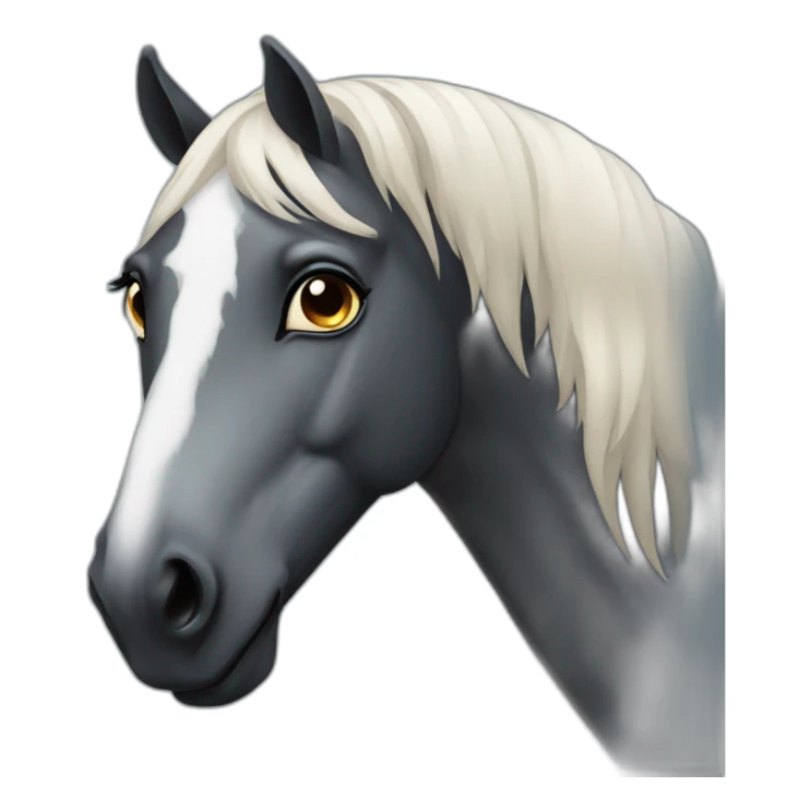 black horse with only one eye sticker