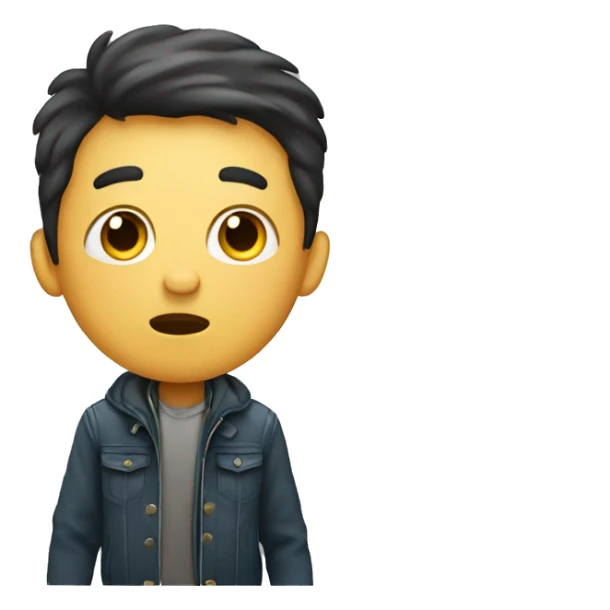 boy with phone and jacket. He’s surprised and one eyebrow is higher than the other eyebrow sticker