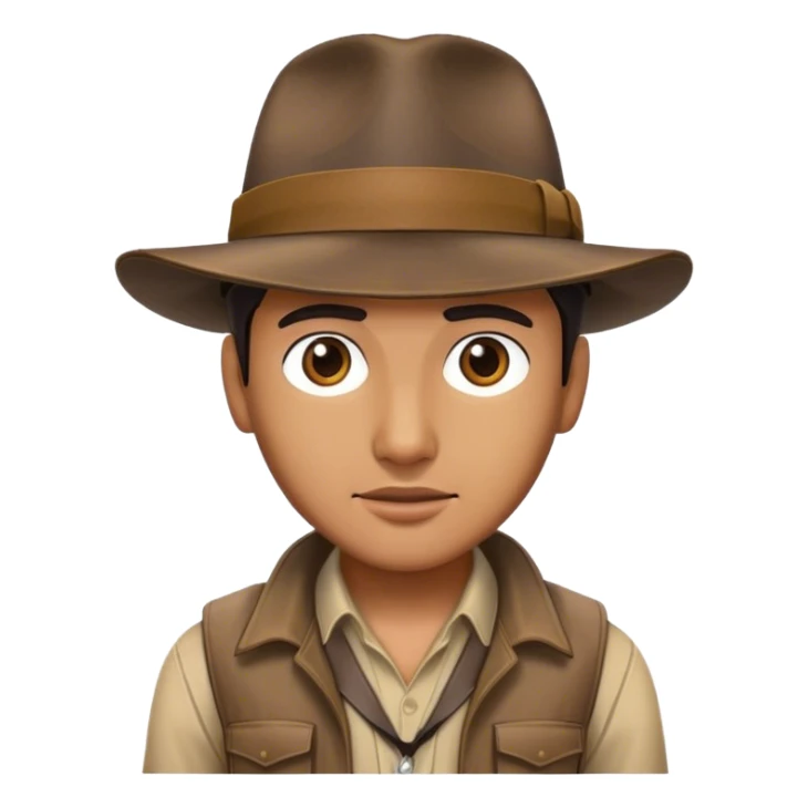 Wearing Indiana Jones hat sticker