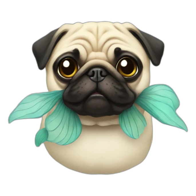 Mermaid pug sticker