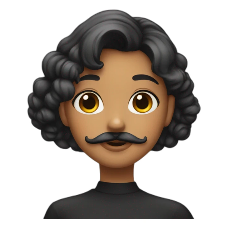 uwu girl wearing mustache sticker